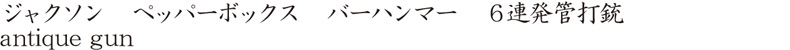ジャクソン　ペッパーボックス　バーハンマー　６連発管打銃　 (バーミンガムのプルーフマーク)商品名