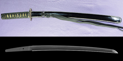 wakizashi (aoimon) [yasutsugu  echizen_ni_oite koreo tsukuru] (yasutsugu echizen 3 generation)thumb