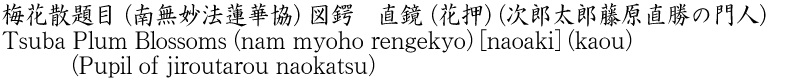 梅花散題目 (南無妙法蓮華協) 図鍔　直鏡 (花押) (次郎太郎藤原直勝の門人)商品名