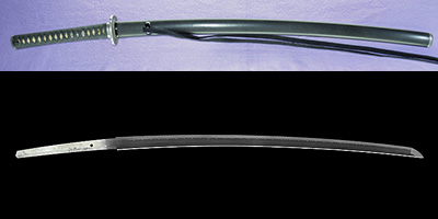 刀　二十七代魚元 (二十七代孫六兼元) (金子達一郎) (岐阜県重要無形文化財) (丸に九枚笹紋ハバキ)
　　平成八年九月吉日thumb