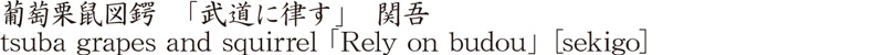 葡萄栗鼠図鍔　「武道に律す」　関吾商品名