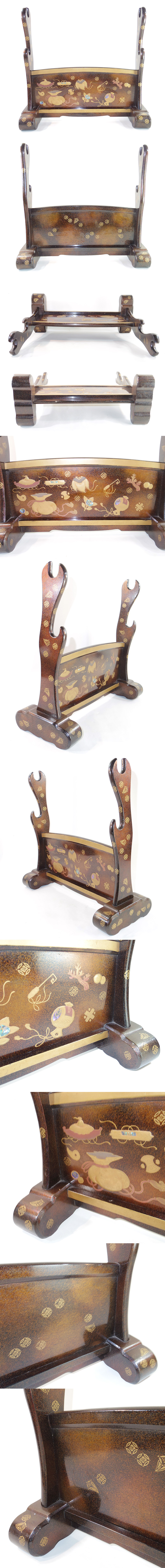 刀掛け　蒔絵各部分画像