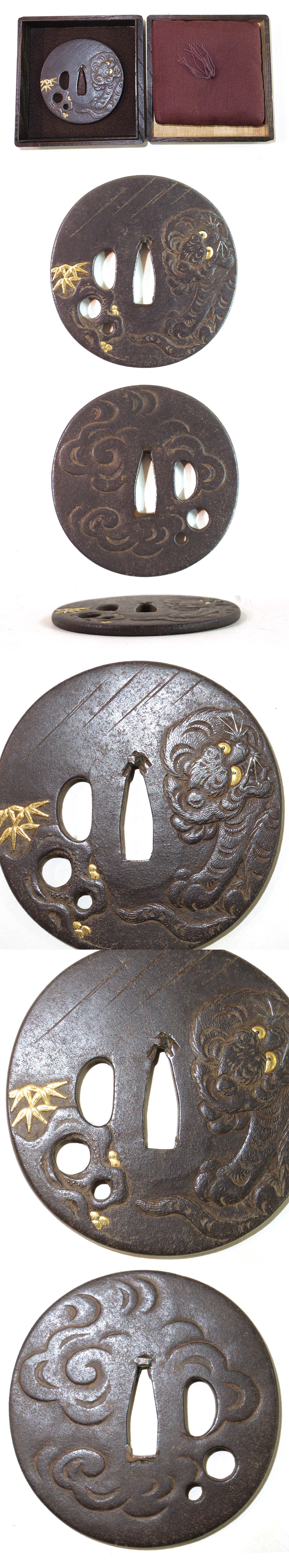 猛虎図鍔　無銘　伝赤文各部分画像