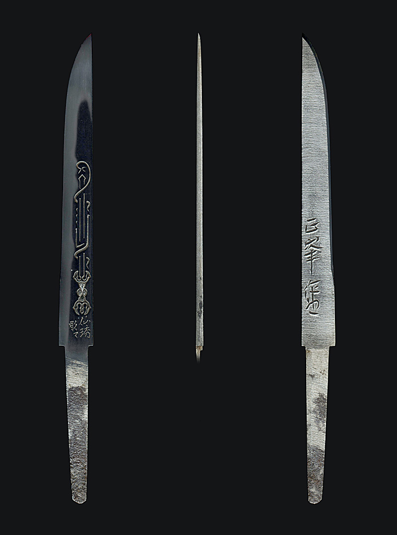 小刀 (刀身銘)正峯作也 (隅谷正峯)(人間国宝) 彫 仙寿(柳村仙寿) (無鑑査彫師)全体画像