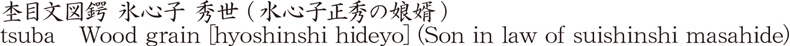 杢目文図鍔 氷心子 秀世 (水心子正秀の娘婿)商品名