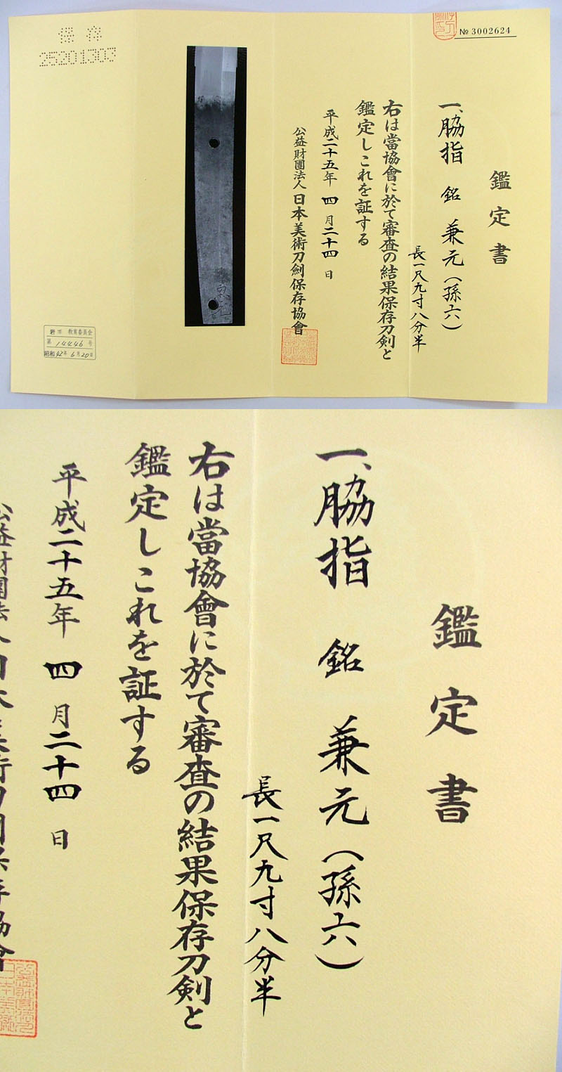 鑑定書画像